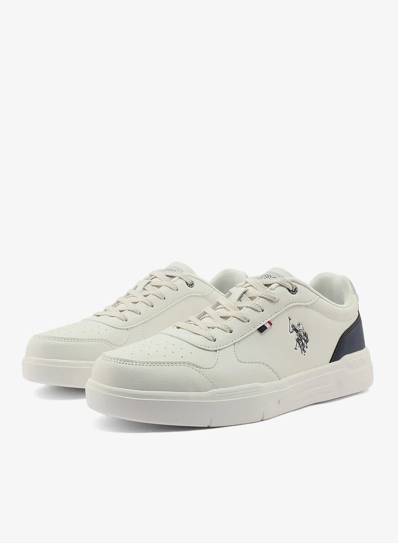 U.S. Polo Assn. white Men's White Low-Top Sneakers - Classic Lace-Up Design, Comfortable for Everyday Outfits for Men | Best Price UAE